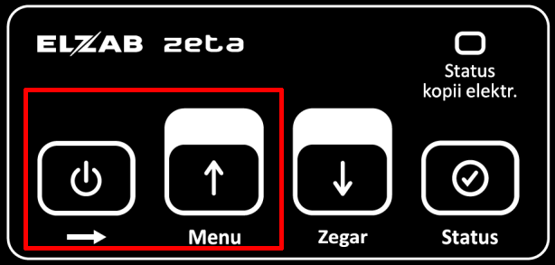 Wejście do menu: Ustawienia drukarki fiskalnej Elzab Zeta
